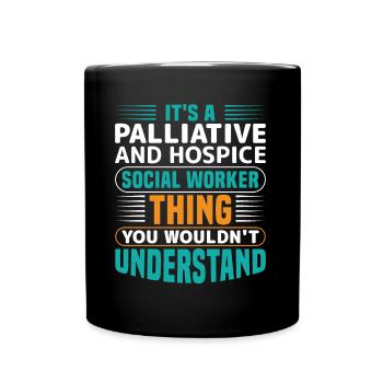 Travailleur social en soins palliatifs et en soins palliatifs - Mug uni - noir - Devant