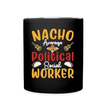 Nacho Travailleur social politique moyen - Mug uni - noir - Devant