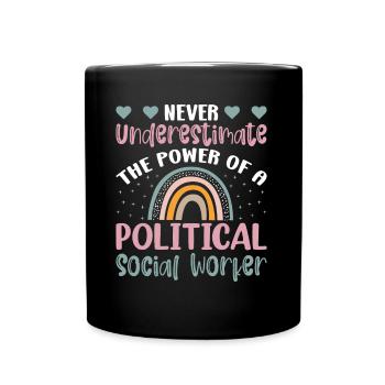 Le pouvoir du travailleur social politique - Mug uni - noir - Devant