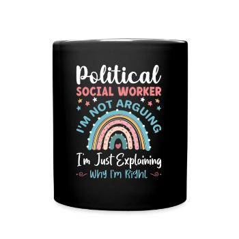 Travailleur social politique Je ne discute pas - Mug uni - noir - Devant