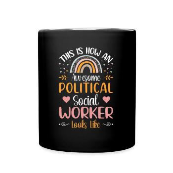 À quoi ressemble un travailleur social politique - Mug uni - noir - Devant