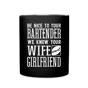 Barkeeper, Barkeeper Lustiges Zitat - Tasse einfarbig - Schwarz - Vorne