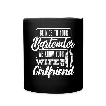 Barkeeper, Barkeeper Lustiges Zitat - Tasse einfarbig - Schwarz - Vorne