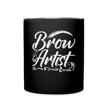 Eyebrow Beautician Gift Brow Artist - Full Colour Mug - black - Front