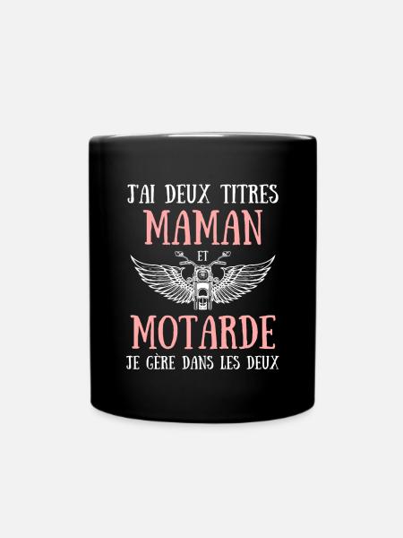 maman motarde humour moto femme cadeau rigolo - Mug uni - noir