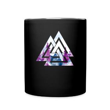 Forêt Nature Motif géométrique Minimalisme Randonnée - Mug uni - noir - Devant