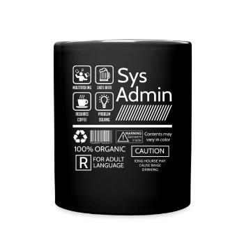 System Administrator, System Administrator - Full Colour Mug - black - Front