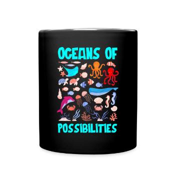 Ocean of Possibilities, Readers, Reading - Full Colour Mug - black - Front