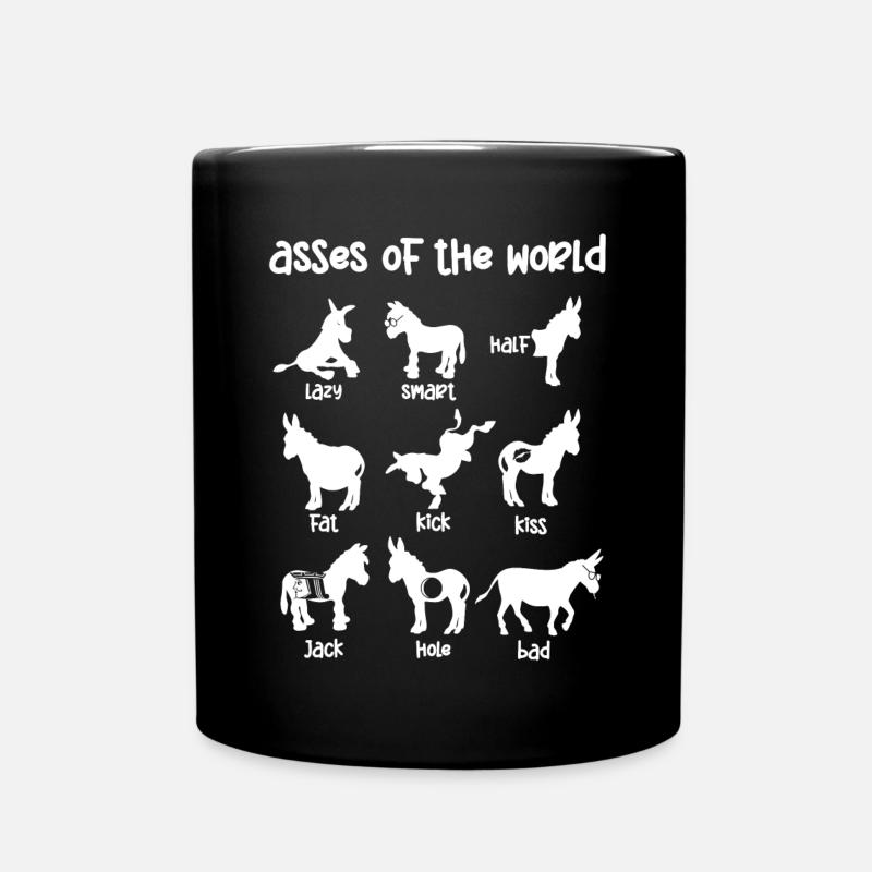 Ânes du monde, ânes - Mug uni - noir