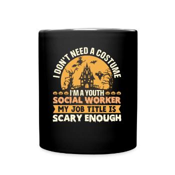 Pas besoin de costume Je suis travailleur social pour les jeunes - Mug uni - noir - Devant