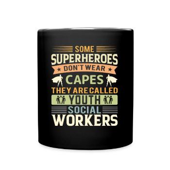 Certains super-héros ne portent pas de capes - Mug uni - noir - Devant
