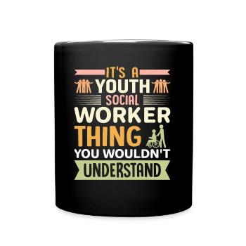 C’est une affaire de travailleur social pour les jeunes - Mug uni - noir - Devant