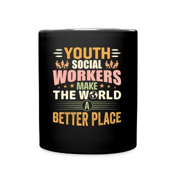 Social Workers Make The World Better - Full Colour Mug - black - Front
