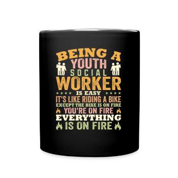 Être un travailleur social pour les jeunes est facile - Mug uni - noir - Devant