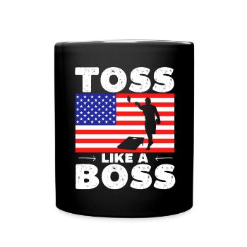 Toss like a boss - funny cornhole - Full Colour Mug - black - Front