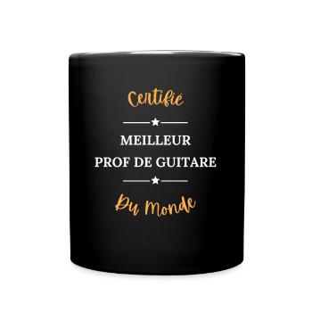Certifié meilleur prof de guitare du monde - Mug uni - noir - Devant