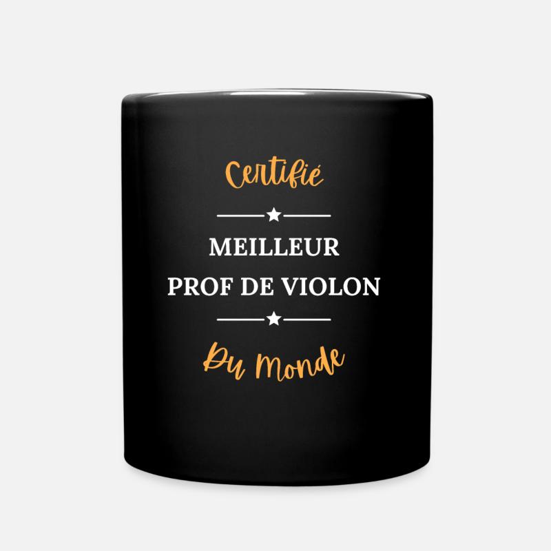 Certifié meilleur prof de violon du monde - Mug uni - noir