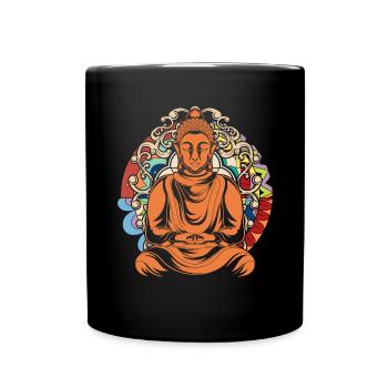 Yoga Meditation Buddhismus Mandala Buddha - Tasse einfarbig - Schwarz - Vorne