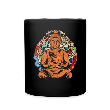 Hinduism Mandala Meditation Gift Buddha - Full Colour Mug - black - Front