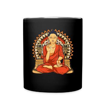 Buddhist Mandala Meditation Yoga Geschenk Buddha - Tasse einfarbig - Schwarz - Vorne