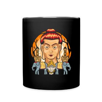 Hinduism Spirituality Gift Yoga Buddha - Full Colour Mug - black - Front