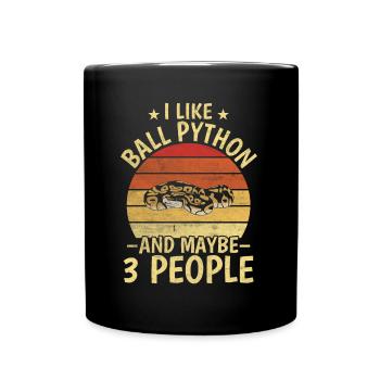 Ball Python And Maybe 3 People Boa Reptile Snake - Full Colour Mug - black - Front