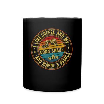 Coffee And My Corn Snake And Maybe 3 People Boa - Tasse einfarbig - Schwarz - Vorne