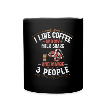 Café et mon serpent de lait et peut-être 3 personnes Boa - Mug uni - noir - Devant