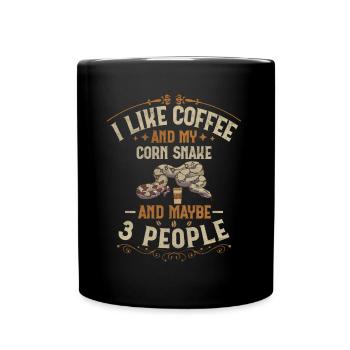 Coffee And My Corn Snake And Maybe 3 People Boa - Tasse einfarbig - Schwarz - Vorne