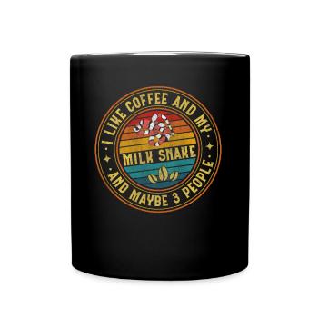 Café et mon serpent de lait et peut-être 3 personnes Boa - Mug uni - noir - Devant