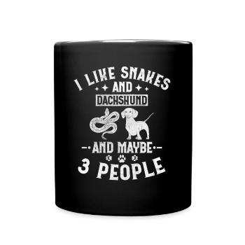 Snakes And Dachshund And Maybe 3 People Boa Puppy - Tasse einfarbig - Schwarz - Vorne