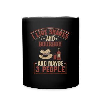 Snakes And Bourbon And Maybe 3 People Snake - Tasse einfarbig - Schwarz - Vorne