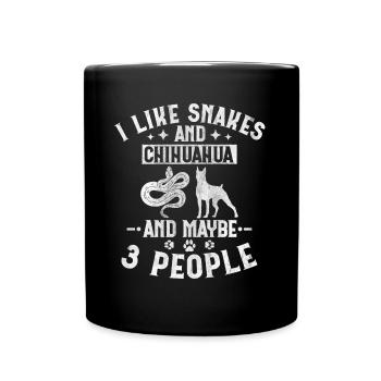 Snakes And Chihuahua And Maybe 3 People Boa Puppy - Tasse einfarbig - Schwarz - Vorne