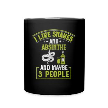 I Like Snakes And Absinthe And Maybe 3 People - Tasse einfarbig - Schwarz - Vorne