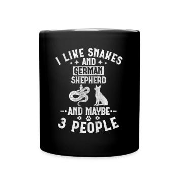 Snakes And German Shepherd And Maybe 3 People - Tasse einfarbig - Schwarz - Vorne