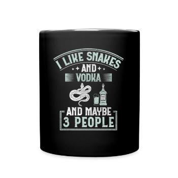 J’aime les serpents et la vodka et peut-être 3 personnes serpent - Mug uni - noir - Devant