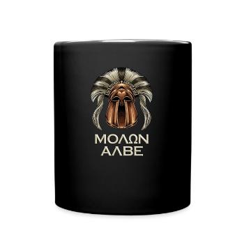 Corinthian Helmet - Molon Labe - Full Colour Mug - black - Front