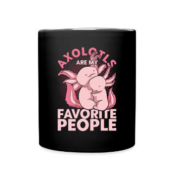 Drôle d’idée cadeau motif animal Axolotl - Mug uni - noir - Devant