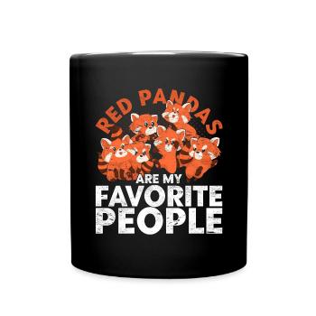 Animal Lovers Gift Animal Funny Red Panda - Full Colour Mug - black - Front