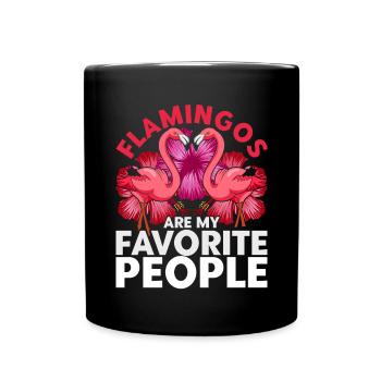 Funny gift idea animal motif Pink Flamingo - Full Colour Mug - black - Front