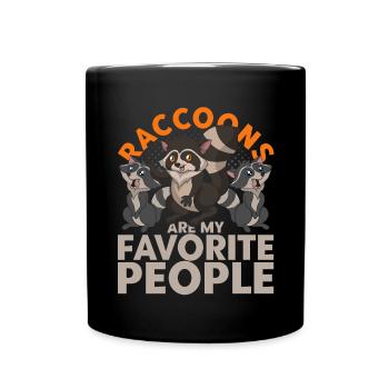 Funny gift idea animal motif raccoon - Full Colour Mug - black - Front