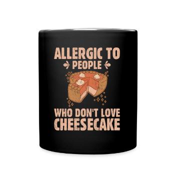 Allergic To People Who Don't Love Cheesecake Baker - Full Colour Mug - black - Front