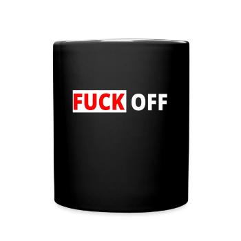 FUCK OFF Middle Finger Rock T-Shirt Maléfique - Mug uni - noir - Devant