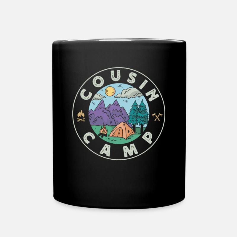 Cousin Camp, Camping Im Freien - Tasse einfarbig - Schwarz