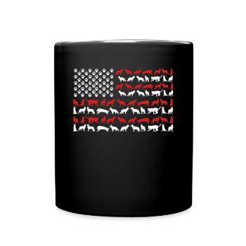German Shepherd US FLAG - Full Colour Mug - black - Front