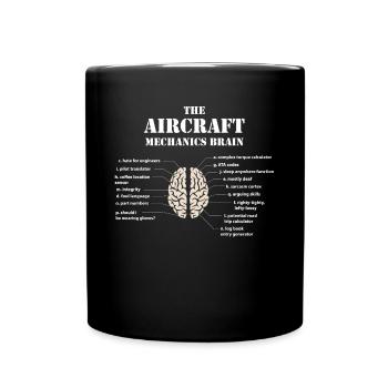 Flugzeugmechaniker-Gehirn - Tasse einfarbig - Schwarz - Vorne