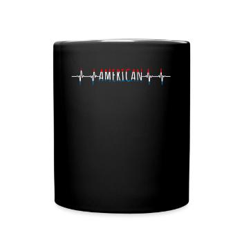Amerika, Amerikanisches Patriot-Sternenbanner - Tasse einfarbig - Schwarz - Vorne