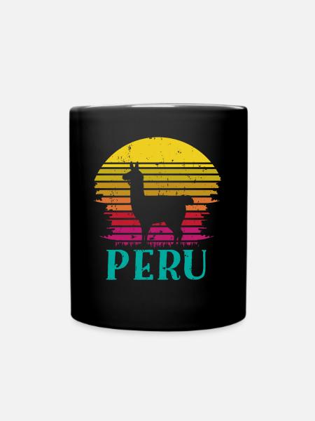 Peru, Perulama - Tasse einfarbig - Schwarz