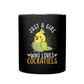 Niedlicher Vogel Mädchen Geschenk Nymphensittich - Tasse einfarbig - Schwarz - Vorne