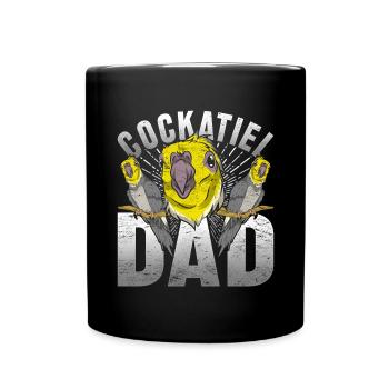 Cockatiel Papa Father's Day Cockatiel - Full Colour Mug - black - Front